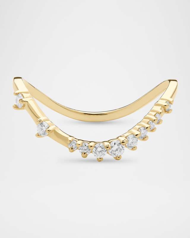 Curved Solo Diamond Constellation Ring